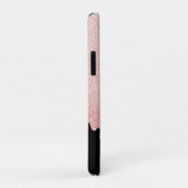 Girl Black Rose Gold Glitzer Tropfen Monogram Case-Mate iPhone Hülle (Hinten/Rechts)