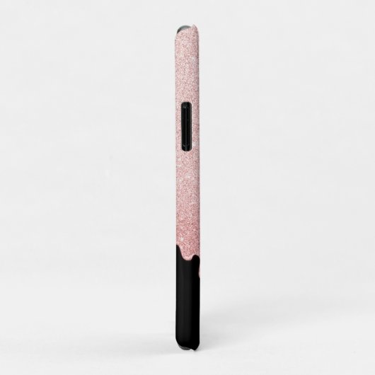 Girl Black Rose Gold Glitzer Tropfen Monogram Case-Mate iPhone Hülle (Hinten/Rechts)