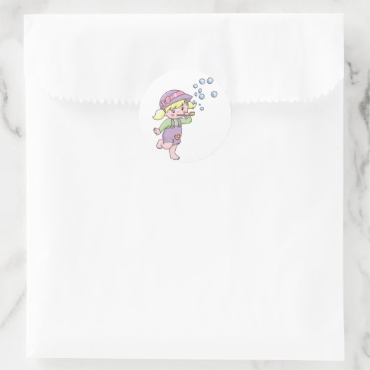 Girl-Blasen Runder Aufkleber (Tasche)