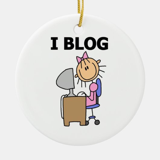 Girl Blogger Keramik Ornament (Vorne)