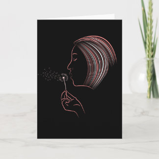 Girl-Blowd-Leuchter-Grußkarte Karte