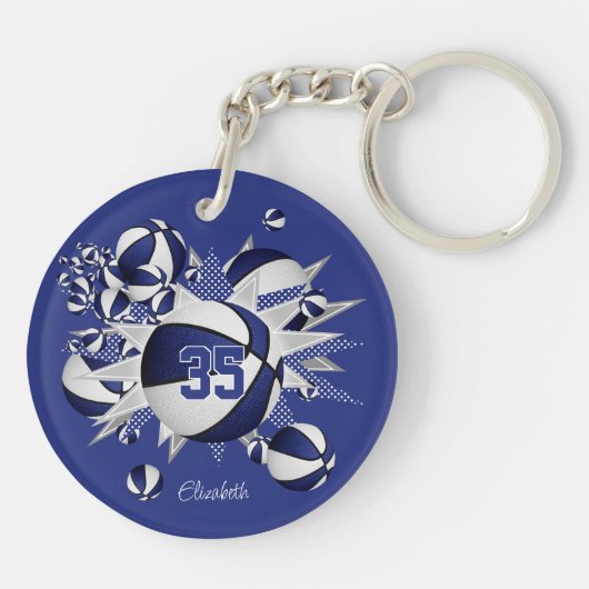 Girl Blue Basketballstars Schlüsselanhänger (Rückseite)