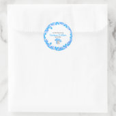 Girl Blue Bear 1st Birthday Runder Aufkleber (Tasche)