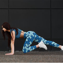 Girl Blue Brick Yoga Leggings