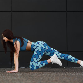 Girl Blue Brick Yoga Leggings