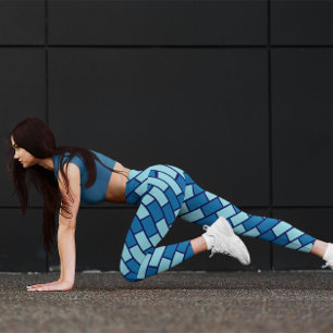 Girl Blue Brick Yoga Leggings