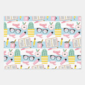 Girl Blue & Gold Wrapping Paper Set Geschenkpapier Set (Vorderseite)