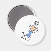 Girl Blue Soccer Uniform Magnet (Vorderseite/Rückseite)