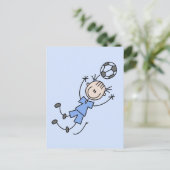 Girl Blue Soccer Uniform Tshirts und Geschenke Postkarte (Stehend Vorderseite)