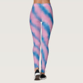 Girl Blue und Pink Cloud Retro Ästhetische Streife Leggings (Rückseite)