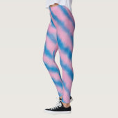 Girl Blue und Pink Cloud Retro Ästhetische Streife Leggings (Links)