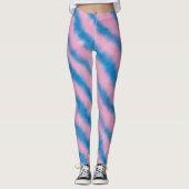 Girl Blue und Pink Cloud Retro Ästhetische Streife Leggings (Vorderseite)