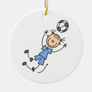 Girl Blue Uniform Soccer T - Shirt und Geschenke Keramik Ornament