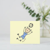 Girl Blue Uniform Soccer T - Shirt und Geschenke Postkarte (Stehend Vorderseite)
