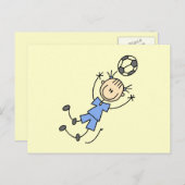 Girl Blue Uniform Soccer T - Shirt und Geschenke Postkarte (Vorne/Hinten)