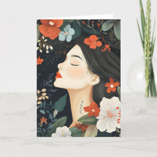 Girl-Blume Feminine Feiertagskarte