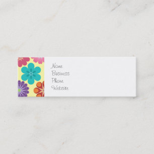 Girl Blume Power Farbiges Blumenmuster Mini Visitenkarte