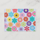 Girl Blume Power Farbiges Blumenmuster Visitenkarte (Rückseite)
