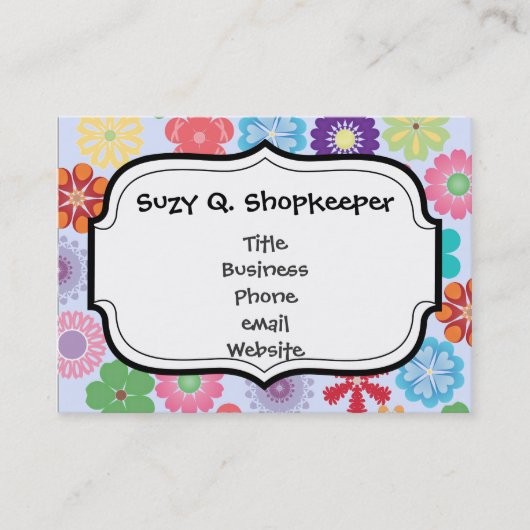 Girl Blume Power Farbiges Blumenmuster Visitenkarte (Vorderseite)