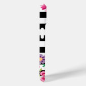 Girl-Blume, Streifen, Goldmonogramm Schwarz-weiß Case-Mate iPhone Hülle (Rückseite / Rechts)