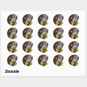 Girl Blume Sugar Skull Runder Aufkleber (Blatt)