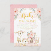Girl Blush Floral Woodland Animals Bücher für Baby Begleitkarte (Vorne/Hinten)