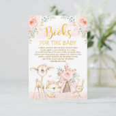 Girl Blush Floral Woodland Animals Bücher für Baby Begleitkarte (Stehend Vorderseite)