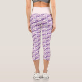 Girl Blush Lila Violettblütengarten Doodle Capri Leggings (Rückseite)