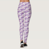Girl Blush Lila Violettblütengarten Doodle Leggings (Rückseite)