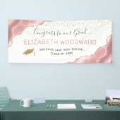 Girl Blush Pink Agate Gold Glitzer Abschluss Banner (Messe)