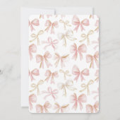 Girl Blush Pink Bows Brautparty Einladung (Rückseite)