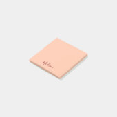 Girl Blush Pink Burgundy Script Personalisiert  Post-it Klebezettel (angewinkelt)