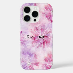 Girl Blush Pink Chic Lavender Floral iPhone 16 Pro Hülle