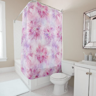 Girl Blush Pink Chic Lavender Floral Duschvorhang