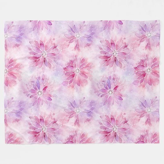 Girl Blush Pink Chic Lavender Floral Fleecedecke (Vorderseite (Horizontal))