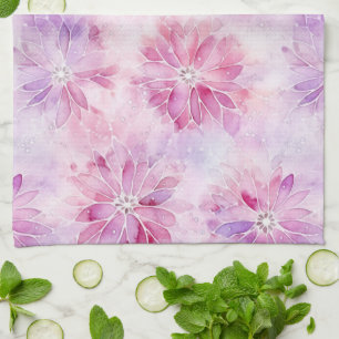Girl Blush Pink Chic Lavender Floral Geschirrtuch