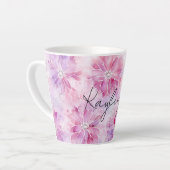 Girl Blush Pink Chic Lavender Floral Milchtasse (Linke Ecke)