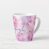 Girl Blush Pink Chic Lavender Floral Milchtasse (Rechte Ecke)