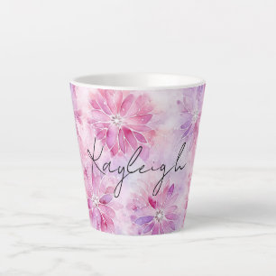 Girl Blush Pink Chic Lavender Floral Milchtasse