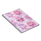 Girl Blush Pink Chic Lavender Floral Notizblock (Rechte Seite)