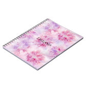Girl Blush Pink Chic Lavender Floral Notizblock (Linke Seite)