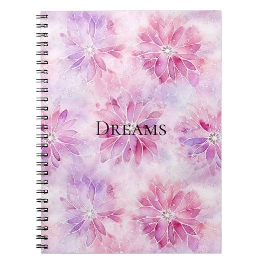 Girl Blush Pink Chic Lavender Floral Notizblock (Vorderseite)
