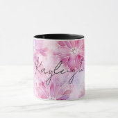 Girl Blush Pink Chic Lavender Floral Tasse (Zentrum)