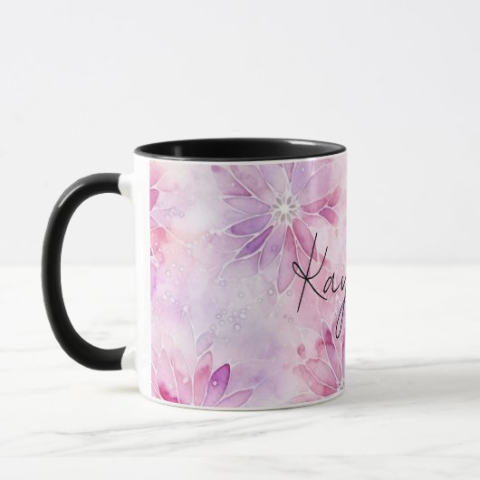 Girl Blush Pink Chic Lavender Floral Tasse (Links)
