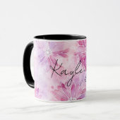 Girl Blush Pink Chic Lavender Floral Tasse (Vorderseite Links)
