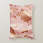 Girl Blush Pink Cream Brown Cowhide Dekokissen (Vorderseite(Vertikal))