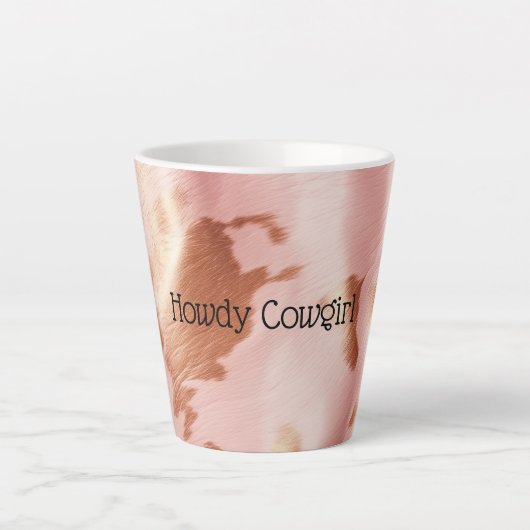 Girl Blush Pink Cream Brown Cowhide Milchtasse (Vorderseite)