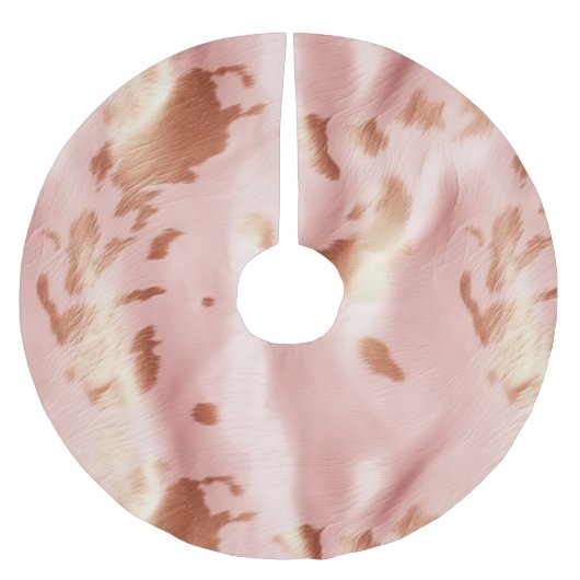 Girl Blush Pink Cream Brown Cowhide Polyester Weihnachtsbaumdecke (Vorderseite)