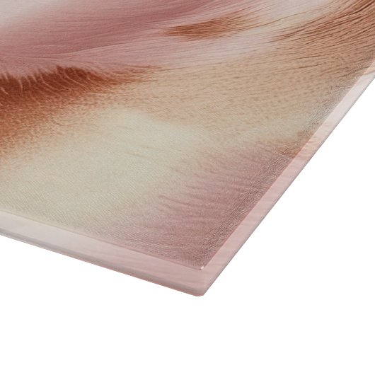 Girl Blush Pink Cream Brown Cowhide Schneidebrett (Ecke)