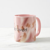 Girl Blush Pink Cream Brown Cowhide Tasse (VorderseiteRechts)